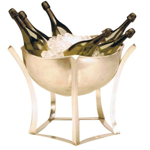 Antique Gold Pedestal Wine Bowl Large Metal Champagne Bucket And <b>Ice</b> Chiller For Wedding Centerpiece Brass Finish <b>Footed</b> Decor - Product Image 3
