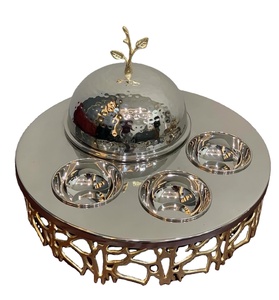 Casserole en métal avec support en acier inoxydable pour buffet avec bols de service Casserole avec couvercle - Product Image 1