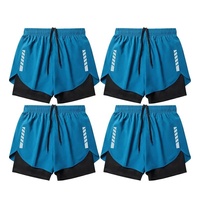 Shorts de sport personnalisés pour hommes, shorts de course athlétiques, logo personnalisé OEM, double couche, shorts de sport pour la salle de sport, shorts élastiques