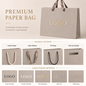 <strong>Personalized</strong> Eco-Friendly Luxury Ribbon Handle Coated Paper Cosmetic <strong>Gift</strong> <strong>Bags</strong> for Custom Boutique Clothing - Product Image 3