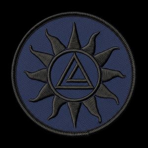 Parche Masónico de los Pilares del Templo del Sol Nascente, Azul Marino y Dorado, Bordado, Redondo, Insignia de la Sociedad Fraternal, Simbolismo, Regalo para Uniforme - Product Image 6