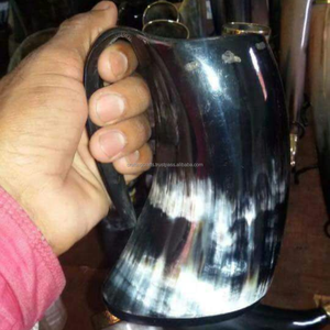 Jarra de cuerno para beber, taza de café, vaso de cerveza, recipiente vikingo para beber té y bebidas calientes, de la India, en venta. - Product Image 4