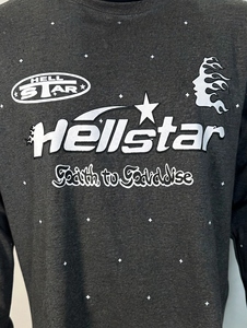Custom Long Sleeve Dark Grey Graphic Tee Heavyweight Cotton Oversized Vintage <b>Flame</b> Print Streetwear Men Long Sleeve Pullover - Product Image 5