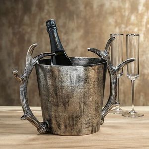 Silver Deer Head <b>Champagne</b> Bowl 3 Litre Stag Antler Wine Ice <b>Bucket</b> <b>with</b> Animal <b>Stand</b> for Bar Wedding Home Decor - Product Image 6