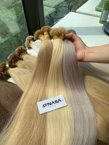 Extensions de cheveux humains vierges vietnamiens à pointes en kératine, super double drawn, couleur brun clair, 30 pouces - Product Image 5