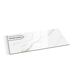 Azulejos con Aspecto de Mármol de 600x1200, Satvario Mirage Blanco, Azulejos de Porcelana Brillante con Aspecto de Roca Pulida para Pisos y Paredes - Product Image 1