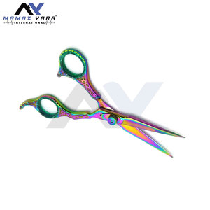 Ciseaux de barbier de qualité supérieure, ciseaux de coiffure multicolores arc-en-ciel, ciseaux de coupe de cheveux, ciseaux de barbier de qualité professionnelle pour les stylistes - Product Image 2
