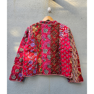 Veste en coton matelassée patchwork faite à la main, imprimé floral, manteau d'hiver vintage pour femme, cadeau pour elle - Product Image 6