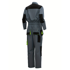 Overol de Trabajo Gris para Hombre, Poliéster Resistente a la Abrasión, Múltiples Bolsillos, Manga Larga, Cierre Frontal con Cremallera, Uniforme - Product Image 2