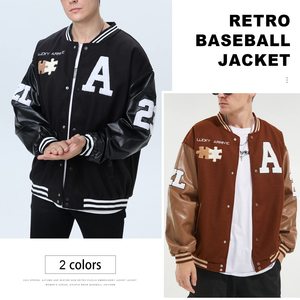 Veste universitaire unisexe Y2K, veste bomber brodée, veste de baseball, vente en gros OEM - Product Image 2