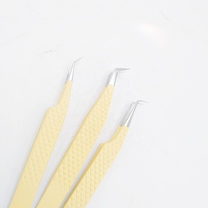 ที่คีบเพชรแบบด้ามจับ90องศาสำหรับต่อขนตาสแตนเลสขัดเงาเคลือบผิวด้วยผงเคลือบ - Product Image 6