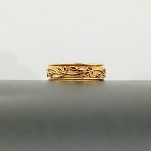 18k Gold Plated Flower Design <b>Spinner</b> <b>Ring</b> Handmade Fidget Anxiety Relief Sterling Silver Meditation <b>Ring</b> Unisex Jewelry - Product Image 5