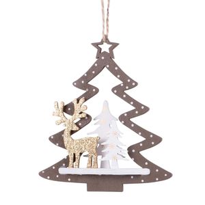 Ornement de sapin de Noël de forme irrégulière, motif Père Noël et flocon de neige, taille personnalisable, décoration - Product Image 3