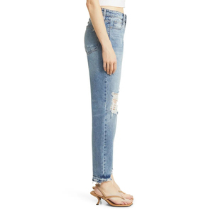 Pantalones de Mezclilla Ajustados de Cintura Alta Estilo Vintage, Casuales, de Algodón y Elastano, Transpirables y Ecológicos para Mujer, Tallas Grandes - Product Image 6