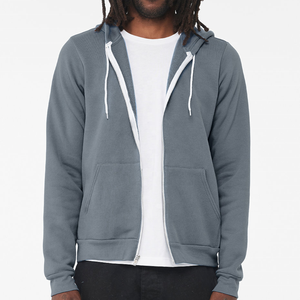 Sudadera con capucha unisex de invierno para hombre, de peso pesado, con cremallera completa, forro polar, logotipo personalizado, 100% algodón, lisa, talla grande, estilo urbano, 320g - Product Image 4