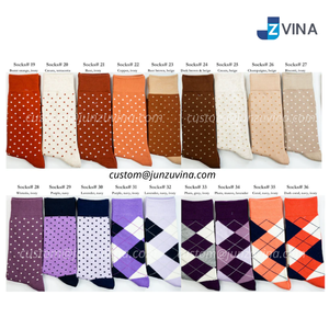 Premium Anti-Bacterial Rose Grey Argyle Jacquard Eco-Friendly Cotton Dress Crew <b>Socks</b> Custom <b>Sock</b> Men Business Casual Daily Wear - Product Image 4