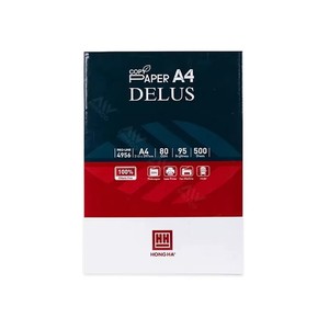 Papier pour imprimante HONGHA Delus A4 80, format : 210x297 mm, blancheur : 95%, 80 g/m² - Product Image 1
