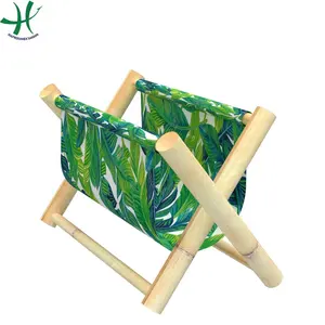 Bamboo magazine box, office decoration, eco friendly material Hanging Organizer Rack Bin Storage