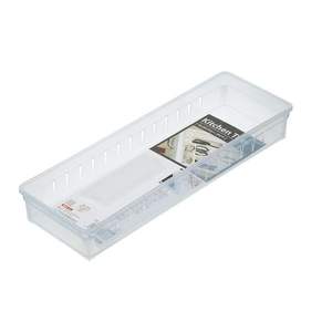 Vassoio portaoggetti per utensili da cucina largo trasparente - Product Image 1