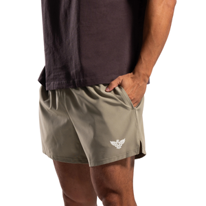 <b>Mens</b> Khaki Solid <b>Bermuda</b> Running <b>Shorts</b> Quick Dry Lightweight Athletic Gym Workout Training with Pockets - Product Image 4