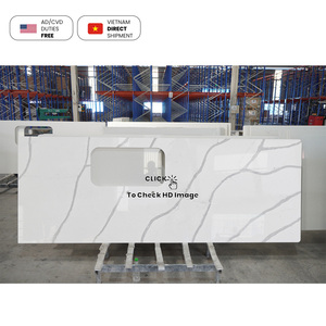NV833 Descuento en Inventario de Fábrica Listo para Enviar Losa de Cuarzo Calacatta Piedra de Cuarzo Artificial con Precio Bajo en Venta - Product Image 5