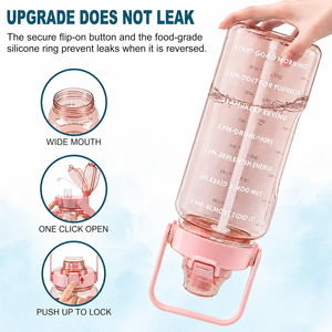 2000ml for Time Markers BPA-Free Leak-Proof Plastic <b>Shaker</b> for Fitness Gym Daily Hydration Eco-Friendly - Product Image 3