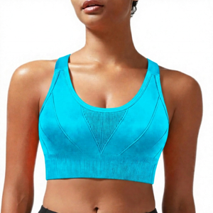 Soutien-gorge de sport noir à maintien élevé avec empiècements et bretelles larges pour femme, idéal pour l'entraînement et le fitness - Product Image 6