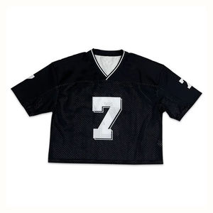Black <b>V</b>-Neck Football Jersey Number 7 Short Sleeve Men's Vintage Eco-Friendly Sporty Regular <b>Fit</b> Breathable Knitted Organic - Product Image 1