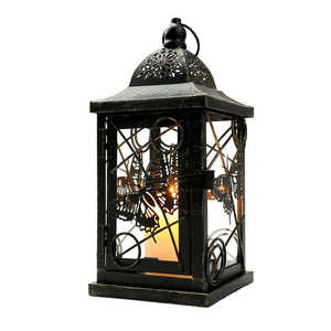 Hexagon <b>Brass</b> <b>Lantern</b> With Intricate Cutout Design For Home Decoration Durable Metal Candle Holder - Product Image 2