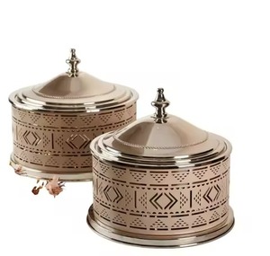 UAE Chaffing Dish Cream Beige Textured Fish Scale Pattern Food Warmer Dome Lid Home Hotel Wedding Table <b>Top</b> Chaffing Dish - Product Image 5