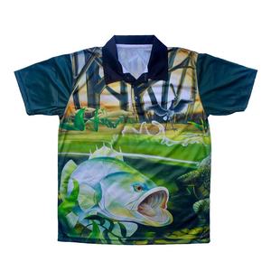เสื้อโปโลตกปลาแห้งเร็ว คุณภาพสูง พิมพ์ลายโลโก้ทั่วตัว ป้องกันรังสียูวี ไซส์ใหญ่ เสื้อผ้ากีฬา โพลีเอสเตอร์ แขนยาว - Product Image 5