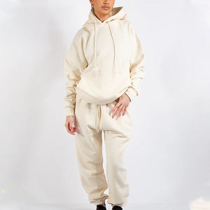 Sweat-shirt à capuche de couleur unie pour femmes, avec cordon de serrage et poches latérales, tenue décontractée d'automne, manches longues, coupe ample, survêtement - Product Image 4