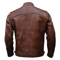 Blouson Bomber en Cuir de Vachette Marron Écologique pour Homme, Col Montant, Fermeture Éclair, Coupe Slim, Manches Classiques, Style Hiver