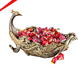 Stylish Modern Gold Fancy <b>Key</b> <b>Bowl</b> Best Quality Handmade Metal Peacock Design <b>for</b> Fruit and Vegetable Serving <b>Bowl</b> Home <b>Decor</b> - Product Image 1