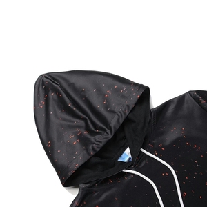 Sweat à capuche ample et tendance 100 % polyester à séchage rapide avec impression numérique 3D effet flamme pour l'automne – Vente en gros - Product Image 4