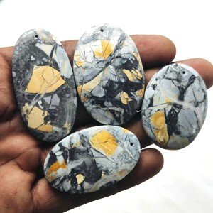 Cabujón de Cuarzo Pulido a Mano, Gema Natural Suelta para Joyería, Corte Cojín Mixto con Juego de Colores - Product Image 5