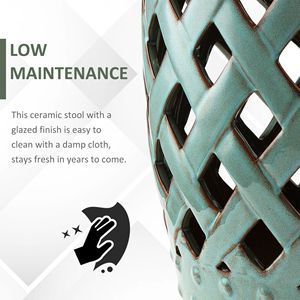 Sgabello da giardino annodato in ceramica blu antico Design elegante da esterno tavolino da giardino mobili da giardino - Product Image 6