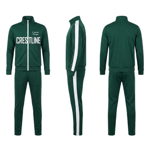 Men's Black <b>Neon</b> Green Striped Hooded <b>Tracksuit</b> Set Full Sleeve Sportswear With Side Pockets Custom Print - Product Image 2