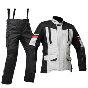 MOTOBAY เสื้อแจ็คเก็ตมอเตอร์ไซค์ผู้ชาย แขนยาว กันลม บล็อกสี ดำ ขาว แดง ชุดกีฬาสำหรับแข่งรถ ทุกฤดูกาล - Product Image 4