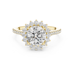 Parure de bague fantaisie en diamant de laboratoire 1,5 carat, or jaune 18 carats plaqué rhodium, pierres latérales 0,5 carat, pour fiançailles, mariage, soirée, ou cadeau - Product Image 6