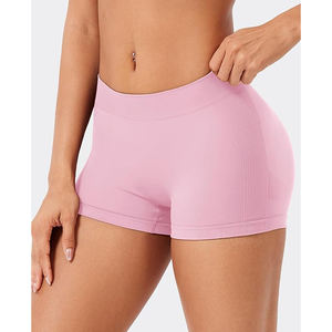 Shorts sculptants sans coutures taille haute, effet ventre plat, tissu extensible doux pour le fitness et le yoga - Product Image 2