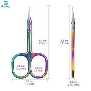 Ciseaux à cuticules et à ongles de haute qualité, durables, de forme incurvée, finition arc-en-ciel, tendance, OEM ODM, prix de gros. - Product Image 2