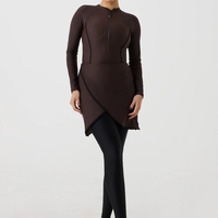 Maillot de bain islamique à manches longues pour femmes avec bas de pantalon, couleurs personnalisables et logo frontal, respirant et à séchage rapide
