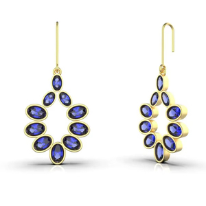 Boucles d'oreilles en Tanzanite, argent sterling 925, plaqué or 14 carats, bijoux fins de luxe, cadeau élégant pour femmes - Product Image 1