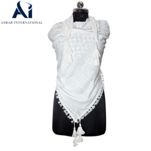 Pañuelo árabe blanco al por mayor, Keffiyeh, Kufiya, Hatta, Shemagh, pañuelo tradicional árabe para la cabeza, para Jordania, Palestina, Kuwait, GCC - Product Image 3