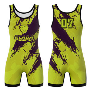 Traje de Lucha Libre para Entrenamiento y Combate, Tejido Transpirable con Elasticidad en 4 Direcciones, Diseño Sublimado - Product Image 1