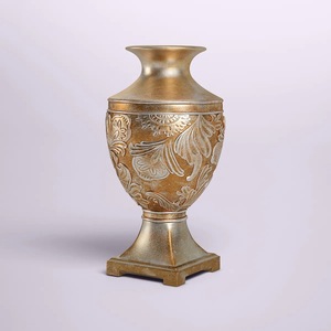 Vase de table décoratif en métal fin et transparent effet craquelé, porte-fleurs élégant et moderne pour salon, cadeau de luxe pour la maison - Product Image 1