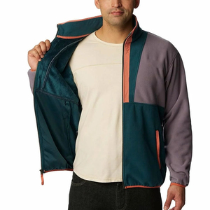 Veste polaire personnalisée pour homme, chaude, coupe-vent, pour activités de plein air, randonnée, camping, col montant, logo sur le devant - Product Image 2