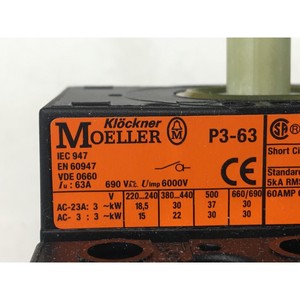 สวิตช์หลัก Klockner Moeller P3-63/EA/SVB 460VDS - อุปกรณ์และอะไหล่เซมิคอนดักเตอร์ชั้นนำระดับโลกที่เชื่อถือได้ - Product Image 4