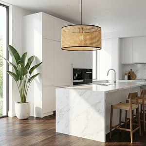 Handmade Bamboo Hanging Lampshade Woven Pendant <b>Light</b> <b>Shade</b> for Living Room Bedroom Kitchen Room Decor - Product Image 2